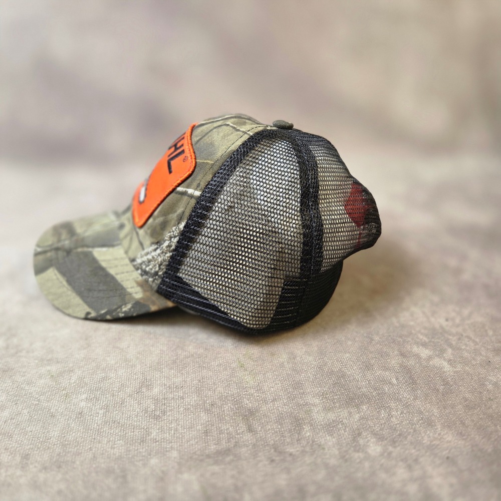 Stihl Outfitters Camo Trucker Hat Realtree Hardwoods Chainsaw Patch Mesh Cap - Picture 3 of 6